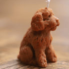 Bougie artisanale en forme de chien couleur brun, parfaite pour une décoration chaleureuse et originale. Idéale pour les passionnés d'animaux et les amateurs de pièces uniques.