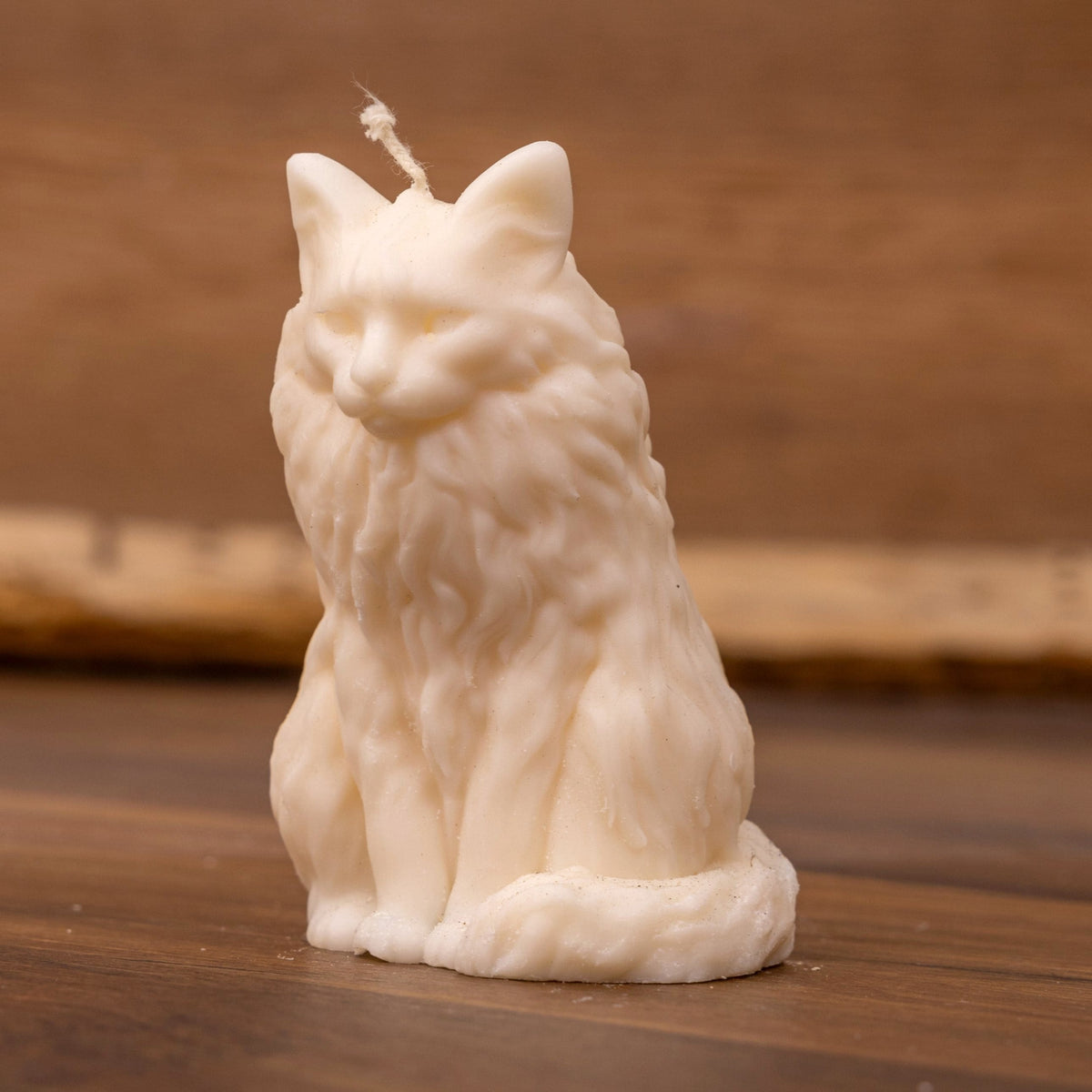 Bougie chat Mainecoon blanc