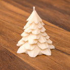 Bougie sapin de Noël blanc parfumé, faite main en Alsace